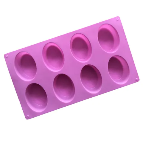 Khuôn silicone làm rau câu 8 hình Oval - Mã 1052