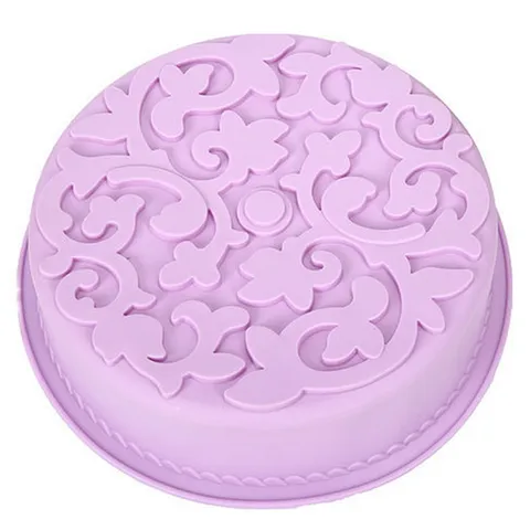Khuôn silicone làm bánh, rau câu hình tròn hoa văn kiểu - Loại 28 cm – Mã 1141