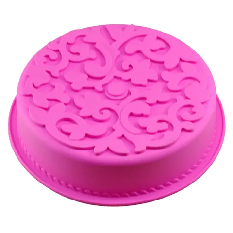 Khuôn silicone làm bánh, rau câu hình tròn hoa văn kiểu - Loại 28 cm – Mã 1141