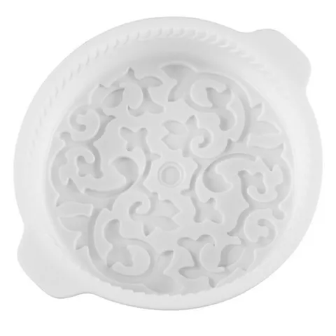 Khuôn silicone làm bánh, rau câu hình tròn hoa văn kiểu - Loại 28 cm – Mã 1141
