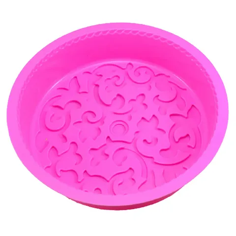 Khuôn silicone làm bánh, rau câu hình tròn hoa văn kiểu - Loại 28 cm – Mã 1141