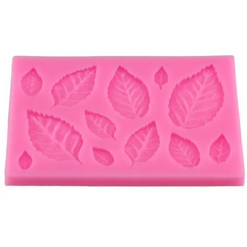 Khuôn rau câu silicone 12 lá hoa hồng lớn, nhỏ - Mã 1089