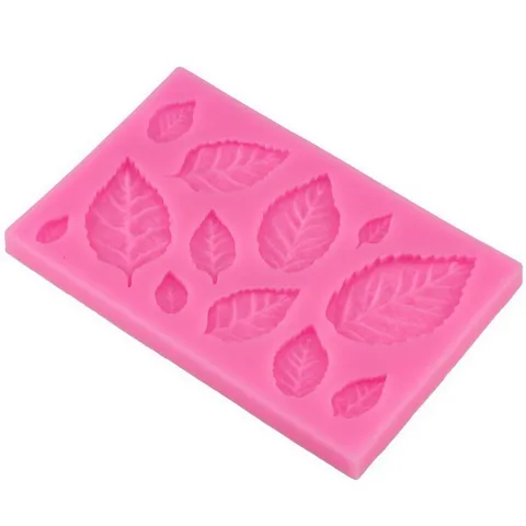 Khuôn rau câu silicone 12 lá hoa hồng lớn, nhỏ - Mã 1089