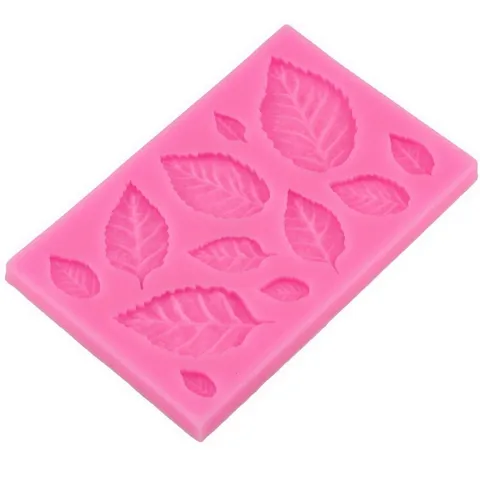 Khuôn rau câu silicone 12 lá hoa hồng lớn, nhỏ - Mã 1089
