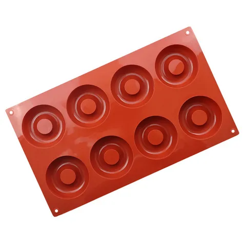 Khuôn silicone làm rau câu, socola 8 hình bánh Donut – Mã 1444
