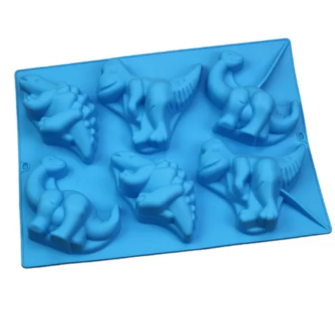 Khuôn silicone làm bánh, rau câu 6 con khủng long, tê giác - Mã 1061