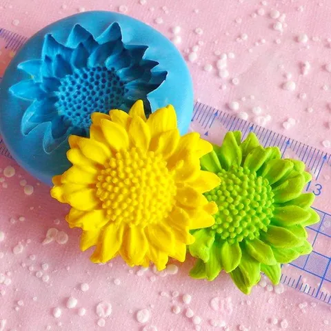 Bộ 3 khuôn silicone làm bánh, rau câu hoa hồng, hoa cúc đơn và lá - Mã 1120
