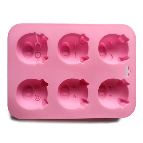 Khuôn silicone làm bánh, rau câu 6 heo con biểu cảm – Mã 1074