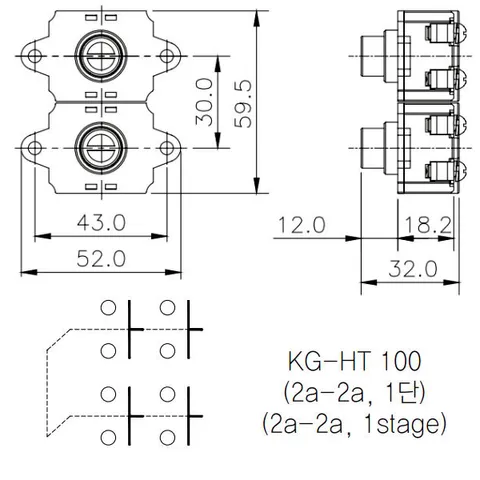 Nút bấm 2 tốc độ thương hiệu KG AUTO - Linh kiện tay bấm điều khiển cầu trục 2 cấp tốc độ