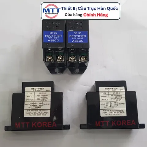 Điốt chỉnh lưu phanh động cơ SR-30-6 thương hiệu ASECO AC 540/600V; DC 243/270V; Tần số 50-60Hz; Cường độ 3/3.3A