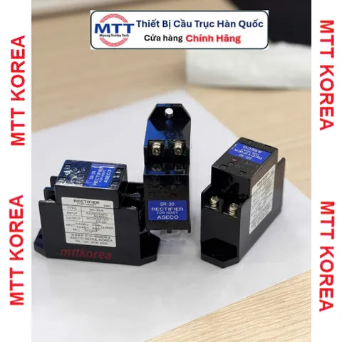 Diot phanh động cơ SR-30-6 ASECO chỉnh lưu cầu trục AC 540/600V; DC 243/270V; Tần số 50-60Hz; Cường độ mở phanh 3/3.3A