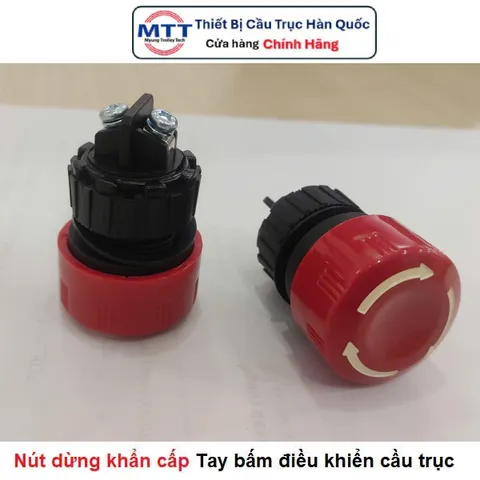Nút dừng khẩn cấp E STOP tay bấm điều khiển cầu trục thương hiệu KG AUTO cấp bảo vệ IP65 điện áp 250V 6A