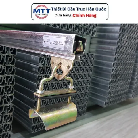 Con lăn treo cáp dẹp ray C cầu trục thương hiệu MYUNGSHIN (Hàn Quốc) làm từ thép mạ kẽm treo được nhiều loại cáp dẹp