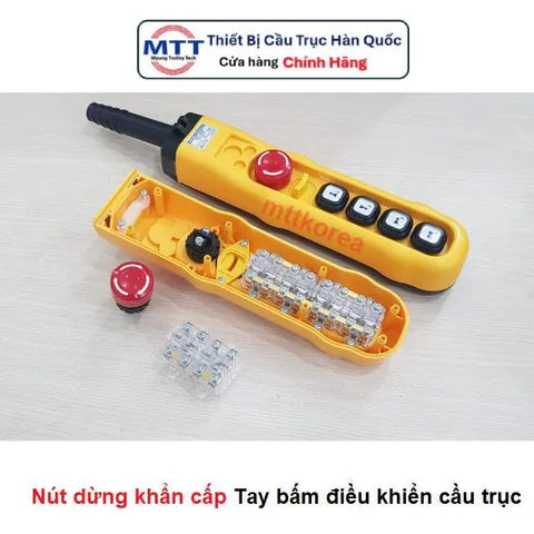 Nút dừng khẩn cấp E STOP tay bấm điều khiển cầu trục thương hiệu KG AUTO cấp bảo vệ IP65 điện áp 250V 6A