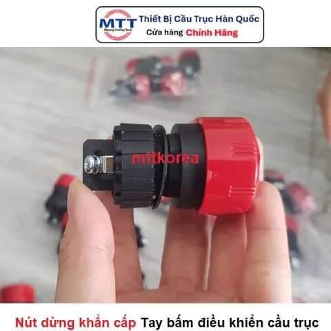 Nút dừng khẩn cấp E STOP tay bấm điều khiển cầu trục thương hiệu KG AUTO cấp bảo vệ IP65 điện áp 250V 6A