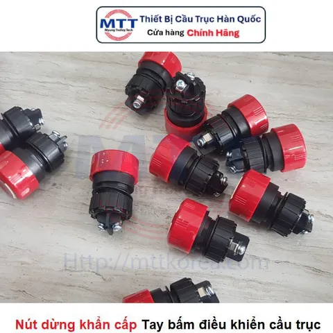Nút dừng khẩn cấp E STOP tay bấm điều khiển cầu trục thương hiệu KG AUTO cấp bảo vệ IP65 điện áp 250V 6A