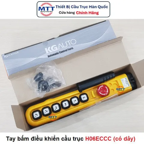 Bộ điều khiển cầu trục H06ECCC thương hiệu KG AUTO loại có dây 6 nút 2 cấp tốc độ - Điện áp 250V, 6A , cấp bảo vệ IP65