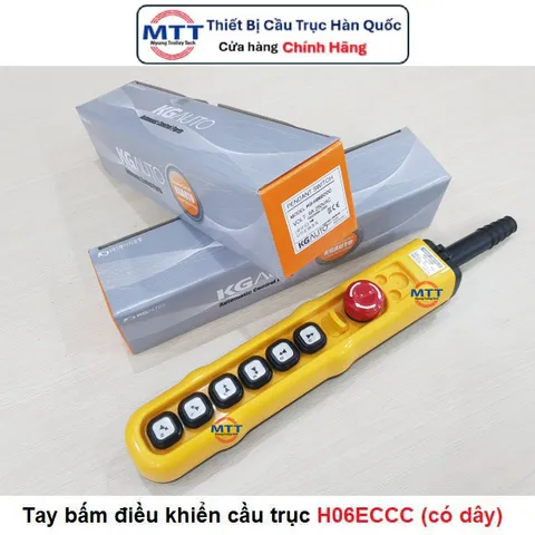 Bộ điều khiển cầu trục H06ECCC thương hiệu KG AUTO loại có dây 6 nút 2 cấp tốc độ - Điện áp 250V, 6A , cấp bảo vệ IP65