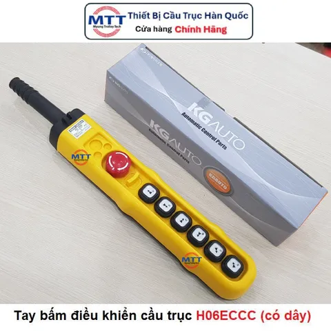 Bộ điều khiển cầu trục H06ECCC thương hiệu KG AUTO loại có dây 6 nút 2 cấp tốc độ - Điện áp 250V, 6A , cấp bảo vệ IP65