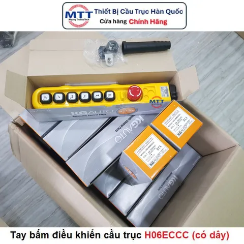 Bộ điều khiển cầu trục H06ECCC thương hiệu KG AUTO loại có dây 6 nút 2 cấp tốc độ - Điện áp 250V, 6A , cấp bảo vệ IP65