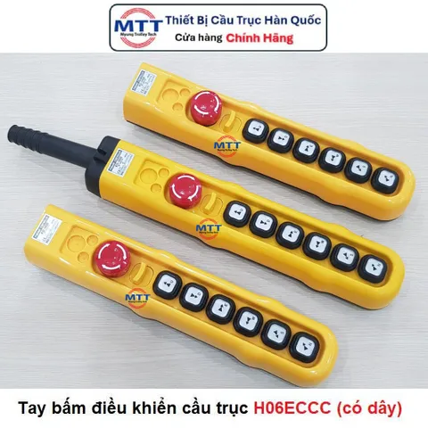 Bộ điều khiển cầu trục H06ECCC thương hiệu KG AUTO loại có dây 6 nút 2 cấp tốc độ - Điện áp 250V, 6A , cấp bảo vệ IP65