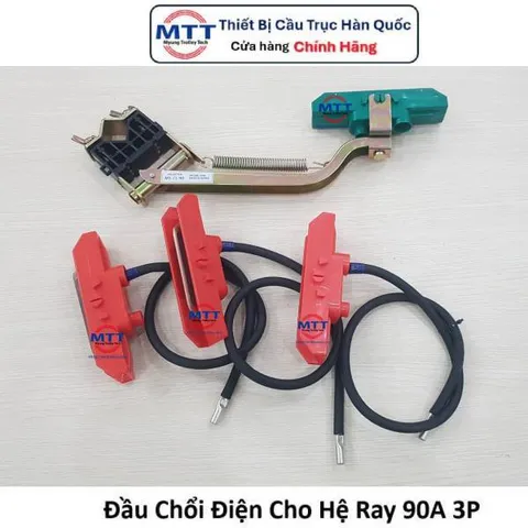 Đầu chổi tiếp điện cầu trục 90A dùng cho hệ ray điện cầu trục 1P 3P 4P 6P