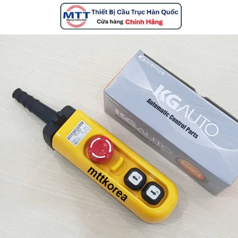 [HCM] Tay bấm điều khiển tời điện - Tay bấm điều khiển cầu trục có dây H02EA 2 nút 1 tốc độ có nút dừng khẩn cấp