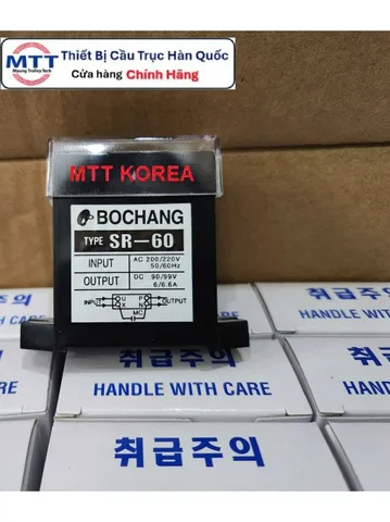 Diot chỉnh lưu cầu trục SR 60 thương hiệu BOCHANG AC 200/220V DC 90/99V Tần số 50/60Hz Cường độ mở phanh 6/6.6A