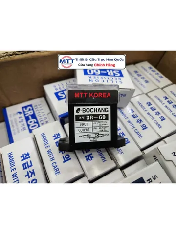 Diot chỉnh lưu cầu trục SR 60 thương hiệu BOCHANG AC 200/220V DC 90/99V Tần số 50/60Hz Cường độ mở phanh 6/6.6A