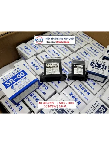 Diot chỉnh lưu cầu trục SR 60 thương hiệu BOCHANG AC 200/220V DC 90/99V Tần số 50/60Hz Cường độ mở phanh 6/6.6A