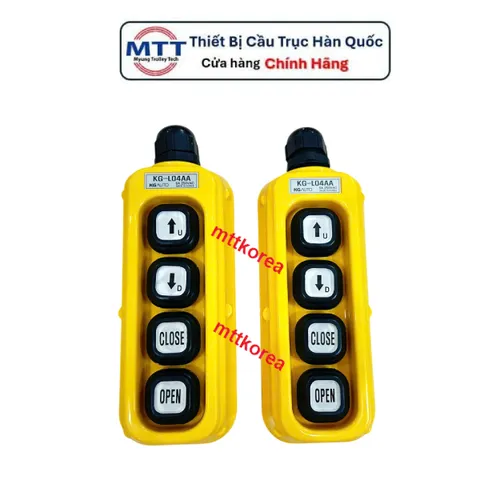 Điều khiển cầu trục 4 nút loại có dây L04AA thương hiệu KG AUTO 6A 250V cấp bảo vệ IP65 chống bụi, nước - MTT KOREA