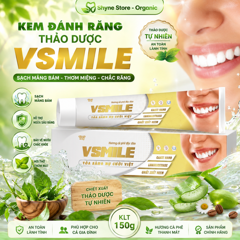 Kem Đánh Răng Vsmile Hương Cà Phê - Chăm Sóc Răng Miệng, Hơi Thở Thơm Mát, Bảo Vệ Nụ Cười Khỏe Mạnh Suốt Cả Ngày