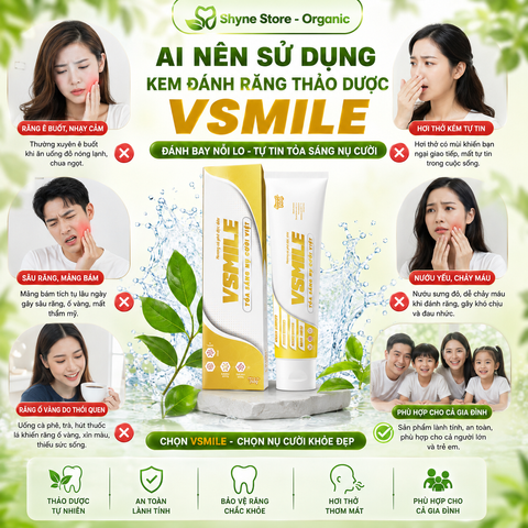 Kem Đánh Răng Vsmile Hương Cà Phê - Chăm Sóc Răng Miệng, Hơi Thở Thơm Mát, Bảo Vệ Nụ Cười Khỏe Mạnh Suốt Cả Ngày