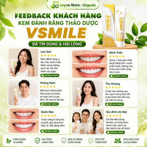 Kem Đánh Răng Vsmile Hương Cà Phê - Chăm Sóc Răng Miệng, Hơi Thở Thơm Mát, Bảo Vệ Nụ Cười Khỏe Mạnh Suốt Cả Ngày