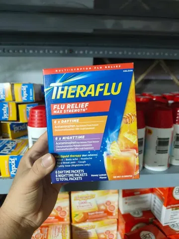 Theraflu Flu Relief Max Strength  bột pha uống hương mật ong chanh giúp giảm các cảm cúm nặng