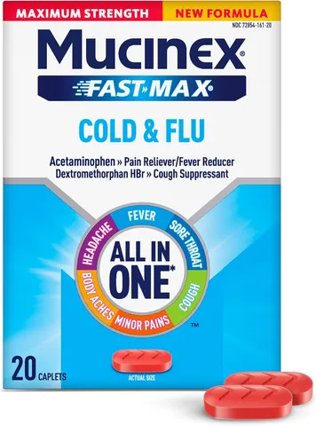 Viên nang Mucinex Fast-Max Maximum Strength cảm cúm tổng hợp, 20 viên