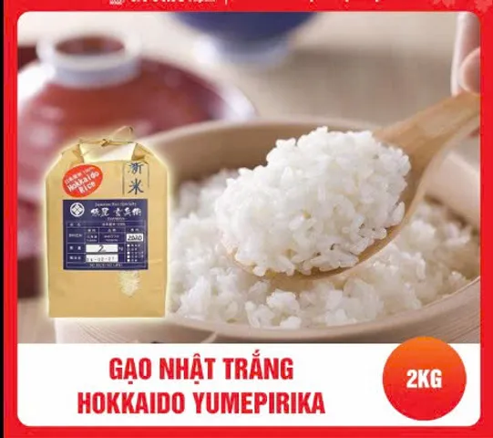 Gạo Yumepirika Hokkaido Nhật Bản – Hạt Dẻo Ngon, Chuẩn Gạo Nội Địa Nhật Gói 2kg