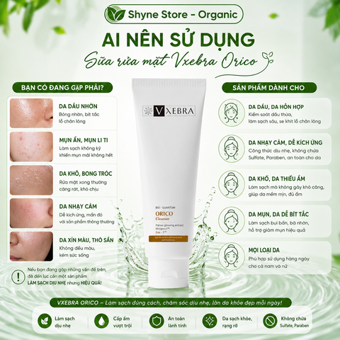 Sữa Rửa Mặt Vxebra Orico 100g