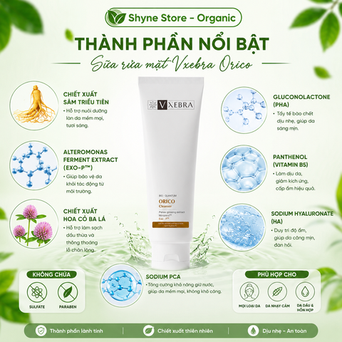 Sữa Rửa Mặt Vxebra Orico 100g