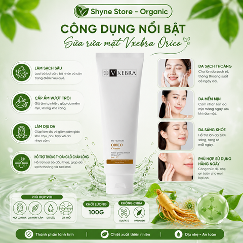 Sữa Rửa Mặt Vxebra Orico 100g