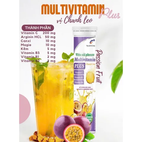 Sủi multuvitamin vị chanh leo rất ngon giúp tăng đề kháng và mát gan, týp 20 viên (date mới)