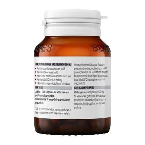 Blackmores Super Strength CoQ10 300mg - Giúp duy trì sức khỏe tim 30 viên sản xuất Úc