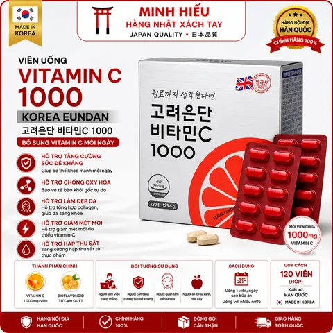 Viên Uống Vitamin C 1000 Korea Eundan 고려은단 비타민C 1000 Hỗ Trợ Tăng Cường Sức Đề Kháng