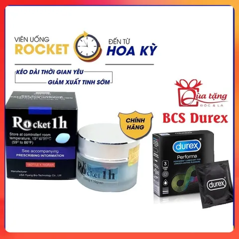 [Tăng 1 Hộp BCS] Viên Uống Rocket 1h - Tăng Cường Sinh Lý Nam Kéo Dài Kéo Dài Thời Gian - hộp 10 viên [Chính Hãng]