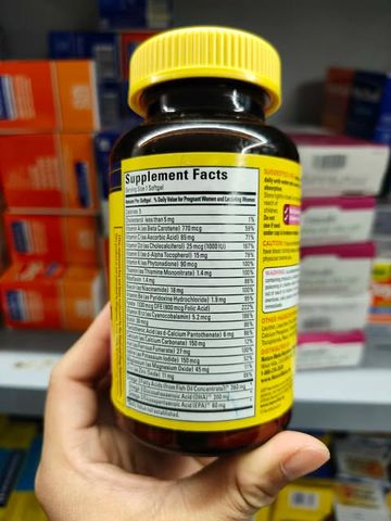 Viên uống vitamin tổng hợp cho bà bầu Nature Made Prenatal Folic Acid + DHA ( 90 viên).