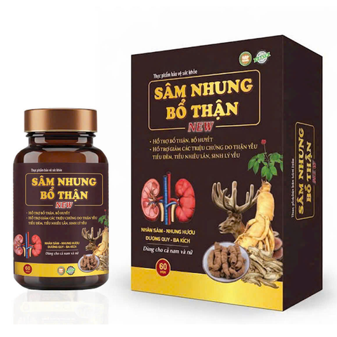 Sâm Nhung Bổ Thận New Hộp 60 Viên - Bí Quyết Cho Nam Nữ Khỏe Thận, Tràn Đầy Sinh Lực