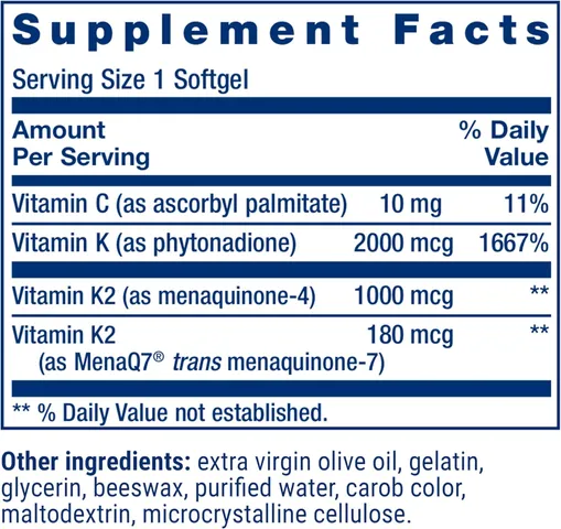 Viên Uống Bổ Sung Vitamin K2 Vitamin K1 Super K Life Extension Hỗ Trợ Sức Khỏe Tuần Hoàn Giảm Vôi Hóa Mạch Máu Cải Thiện Xương Khớp - YoungFit