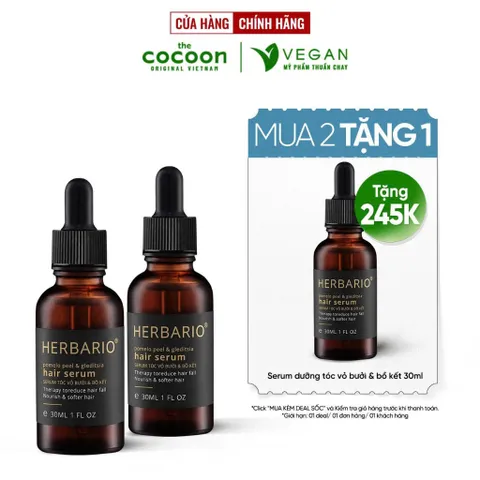 Bản Nâng Cấp - Serum - Tinh chất mọc tóc Vỏ Bưởi và Bồ Kết Herbario 30ml dưỡng nang tóc