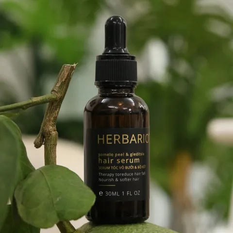 Serum mọc tóc Vỏ Bưởi và Bồ Kết Herbario 30ml phiên bản nâng cấp dưỡng nang tóc