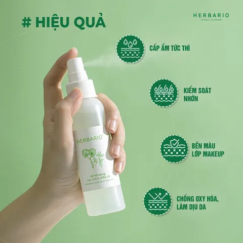 Xịt khoáng Rau Má & Diếp Cá herbario 100ml thuần chay